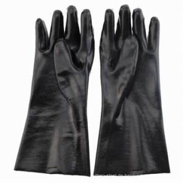 Chemikalienbeständige schwarze PVC-Handschuhe